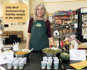 Sally Beck Demonstrating Healthy Recipes