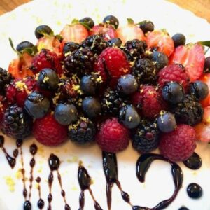 Berries with Balsamic Glaze and Lemon Zest